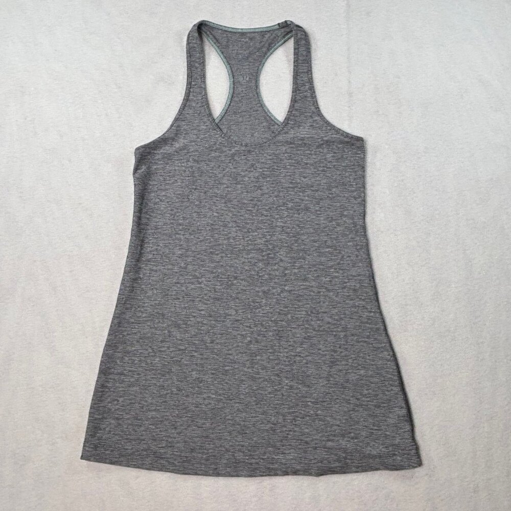 Lululemon Cool Racerback Tank Top Solid Gray Approx Size Medium 6/8